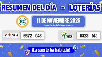 Loterías de la Cruz Roja y Huila del martes 11 de noviembre de 2025