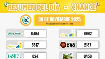Últimos resultados de Pijao de Oro, Super Astro Luna, Play Four Noche y todos los chances de hoy domingo 30 de noviembre de 2025
