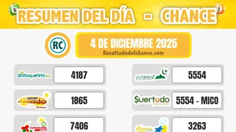 Pijao de Oro, Chontico Noche, Chontico Noche Jueves y todos los chances de hoy jueves 4 de diciembre de 2025
