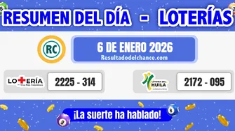 Loterías de la Cruz Roja y Huila de hoy martes 6 de enero de 2026