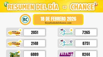 Últimos resultados de La Culona Día, El Dorado Mañana, Play Four Noche y todos los chances de ayer miércoles 18 de febrero de 2026