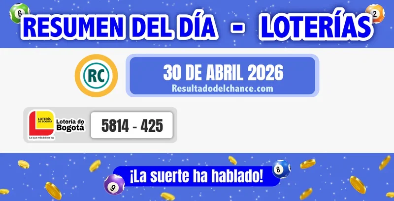 Últimos resultados de Loterías de  de hoy jueves 30 de abril de 2026