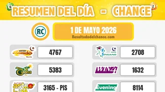 Resultados de Cafeterito Noche, Cash Three Noche, Paisita Noche y todos los chances del viernes 1 de mayo de 2026