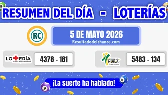Resultados de Loterías de la Cruz Roja y Huila de anoche martes 5 de mayo de 2026