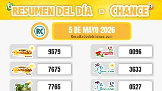 Últimos resultados de Cash Three Día, Chontico Noche, Motilón Tarde y todos los chances del martes 5 de mayo de 2026