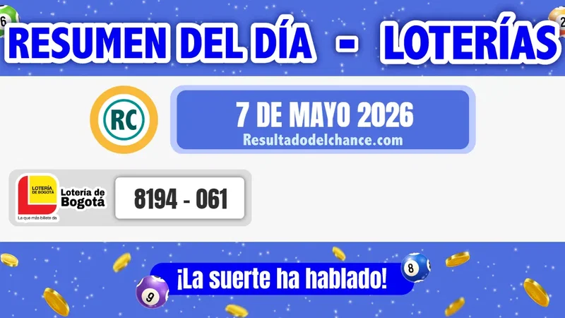Últimos resultados de Loterías de  del jueves 7 de mayo de 2026