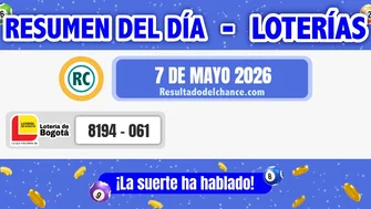 Últimos resultados de Loterías de  del jueves 7 de mayo de 2026