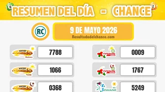 Sinuano Noche, Cash Three Noche, Samán de la Suerte y todos los chances de ayer sábado 9 de mayo de 2026