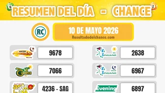 La Caribeña Noche, Cash Three Noche, Sinuano Día y todos los chances de anoche domingo 10 de mayo de 2026