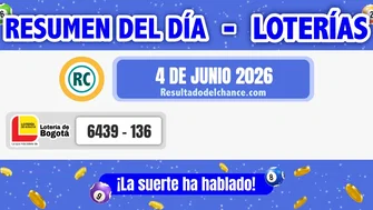 Últimos resultados de Loterías de  de hoy jueves 4 de junio de 2026