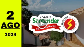Resultado de Lotería de Santander de hoy viernes 2 de agosto de 2024