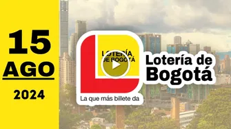 Lotería de Bogotá: resultado último sorteo de hoy jueves 15 de agosto de 2024