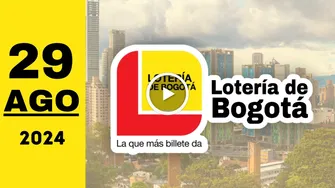 Lotería de Bogotá: resultado último sorteo del jueves 29 de agosto de 2024