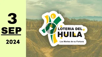 Resultado Lotería del Huila: último sorteo del martes 3 de septiembre de 2024