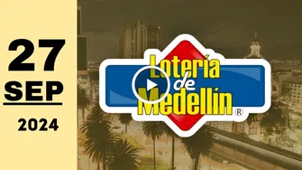 Resultado de Lotería de Medellín del viernes 27 de septiembre de 2024