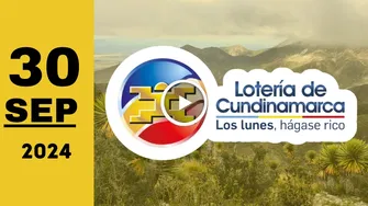 Resultado de Lotería de Cundinamarca del lunes 30 de septiembre de 2024