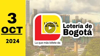 Lotería de Bogotá: resultado último sorteo del jueves 3 de octubre de 2024