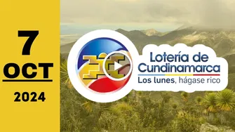 Resultado de Lotería de Cundinamarca del lunes 7 de octubre de 2024