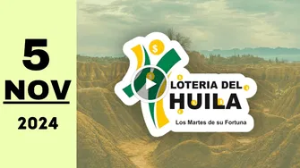 Lotería del Huila: resultado último sorteo de ayer martes 5 de noviembre de 2024