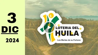 Lotería del Huila: resultado último sorteo de anoche martes 3 de diciembre de 2024